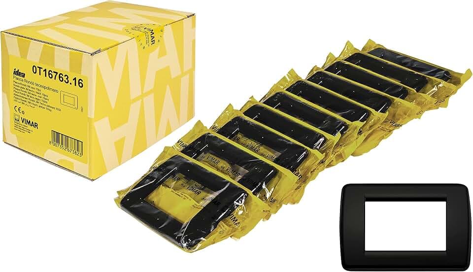 Vimar 0T16763.16 Idea Rondò 3 Module Technopolymer, 10 Stück, schwarz