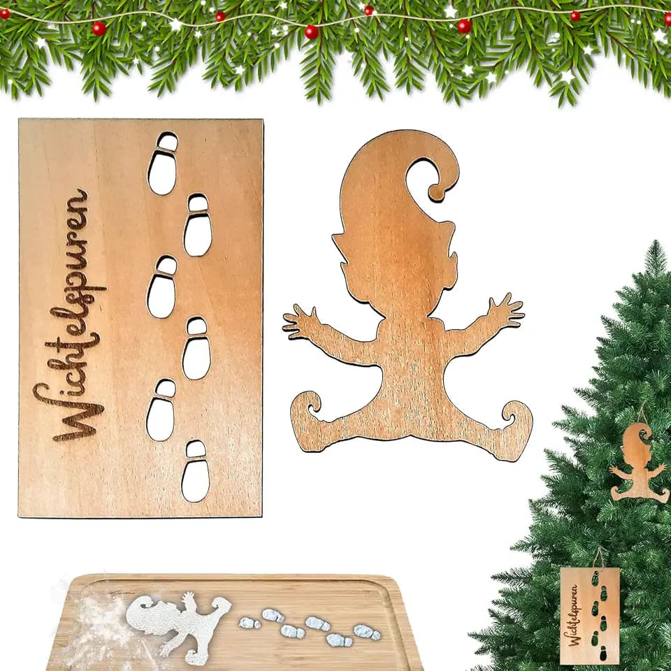 Wichtelschablone Fußabdrücke, Wichtel Fußspuren Schablonen, Weihnachten Wichtel Schablone, Wichtel Fußabdrücke, Wichtel Schablone Fenster Für Weihnachtsdekoration für Böden, Fenstern