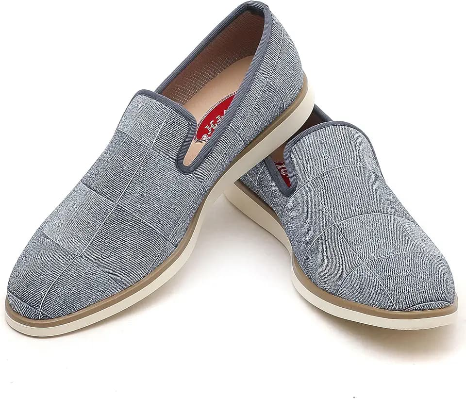 Men's Casual Loafers & Slip On Shoes Daily Commuting Comfortable Canvas Shoes Lightweight Non-Slip Walking Penny Shoes for Men