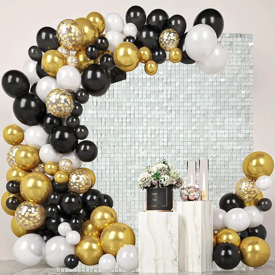 24 Pcs White Shimmer Wall Backdrop Panels, 4 x 6 FT for Party Decorations