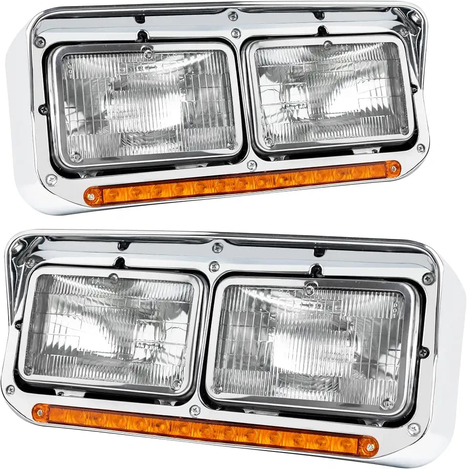 Avsty Led DRL Headlights Assembly for Kenworth T400 T600 T800 W900 K100