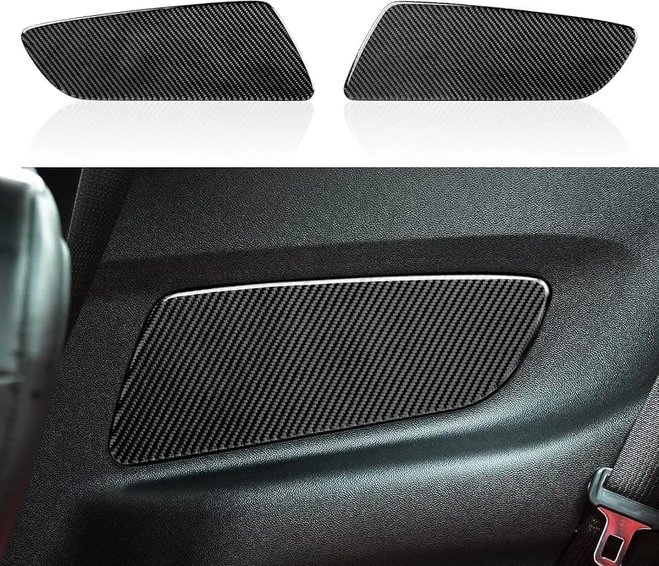 Car Rear Door Panel Sticker Carbon Fiber Decal Sticker Interior Trim Cover for Ford Mustang 2015-2023/Shelby GT350 2015-2020/Shelby GT500 2020-2022