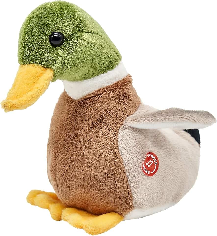 Uni-Toys - Ente mit Stimme - 16 cm (Länge) - Plüsch-Vogel - Plüschtier, Kuscheltier