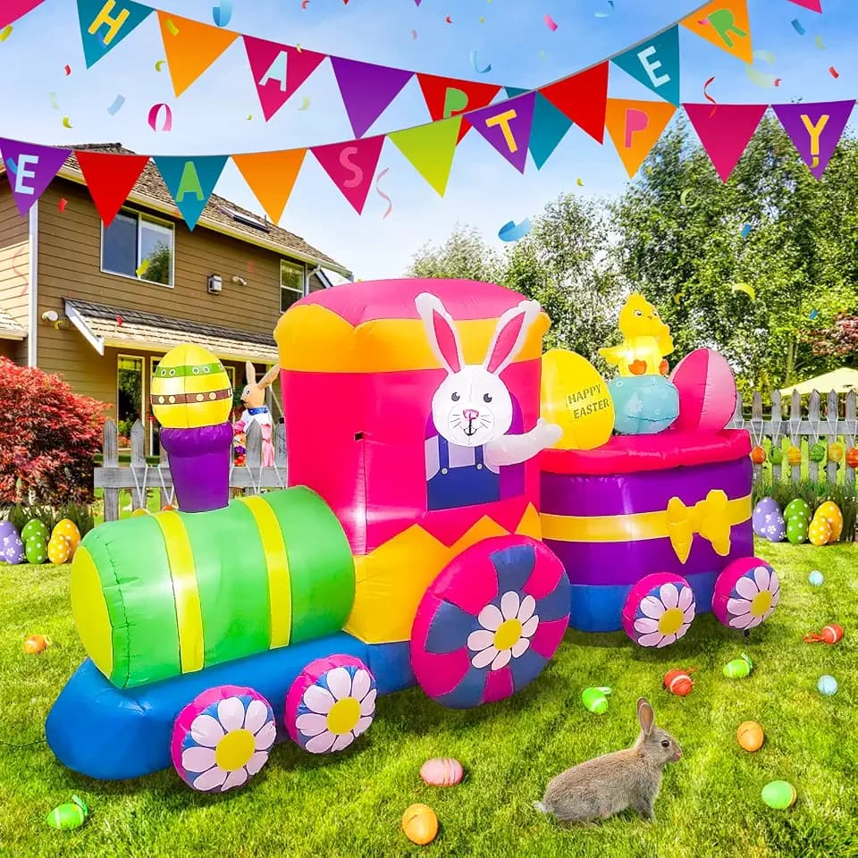 Kalolary 8 Fuß lang Aufblasbarer Hase für Ostern