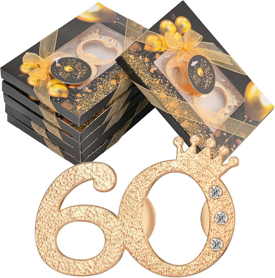 50 Packs Gold Black Bottle Opener 60th Birthday Anniversary Guest Favors