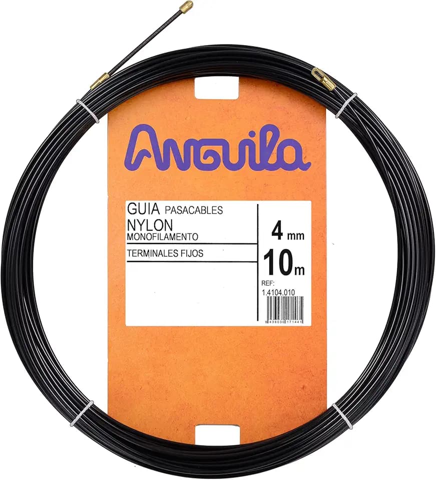 Anguila Einziehdraht Nylon feste Enden Schwarz ⌀4mm 10m