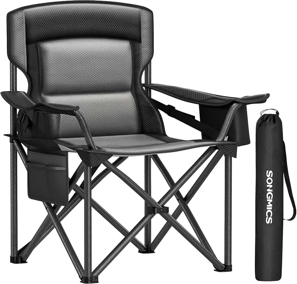 SONGMICS Folding Camping Chair, Max. Load Capacity 451.9 lb