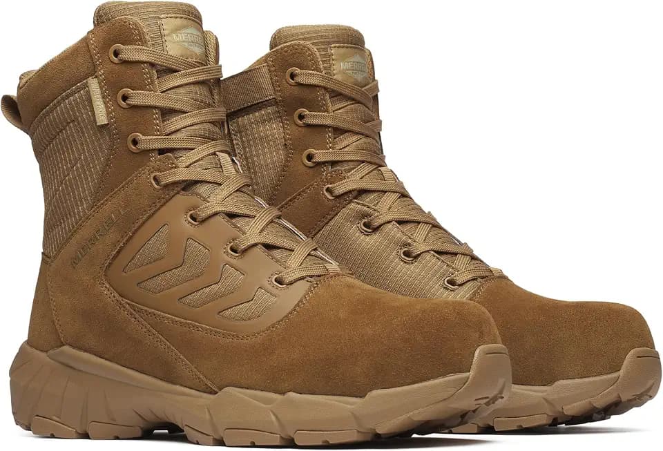 Merrell Men's Fullbench 8" Tactical Zip Waterprooof Carbon Fiber