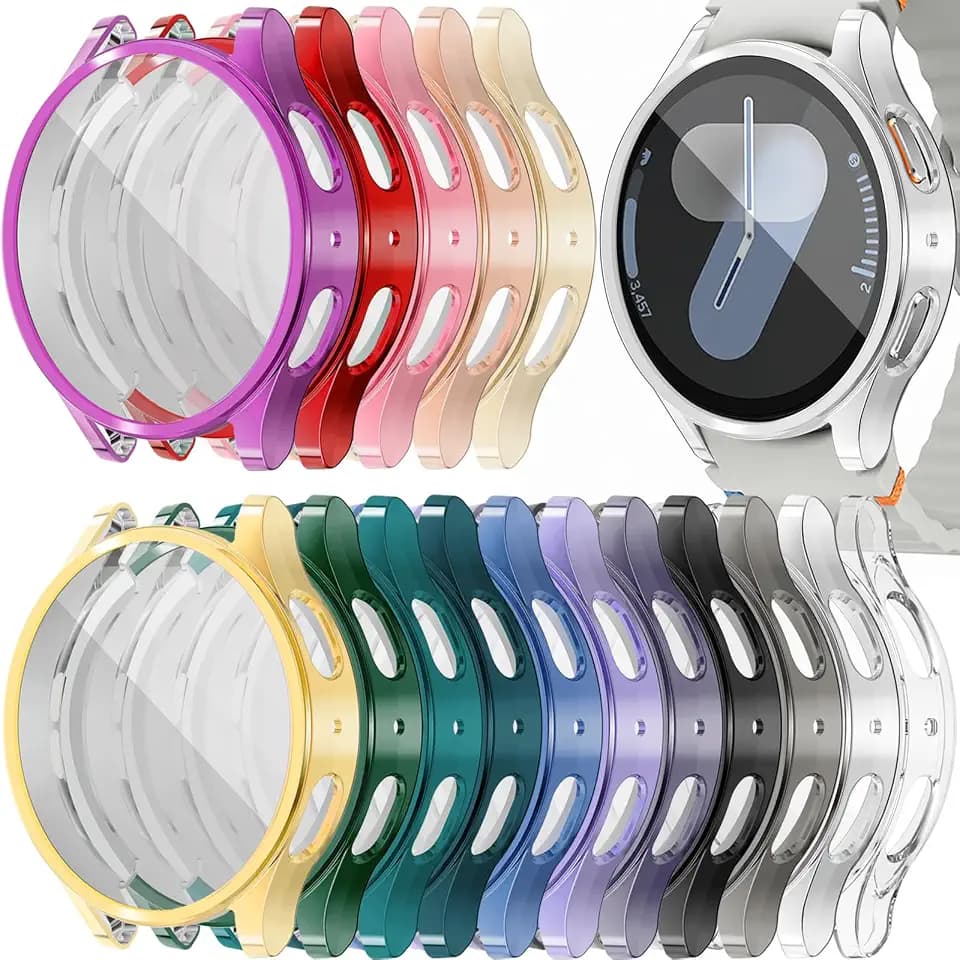 RICHONE Case for Samsung Galaxy Watch 7 Screen Protector 44mm Built in Screen Film, 16Pack Soft TPU Cover Bumper for Galaxy Watch7 Accessories, Touch-Responsive