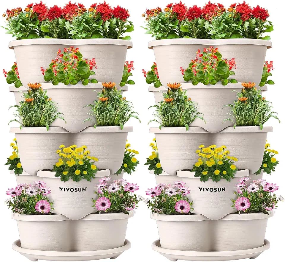 VIVOSUN 2-Pack 5 Tier Vertical Gardening Stackable Planter for Strawberries