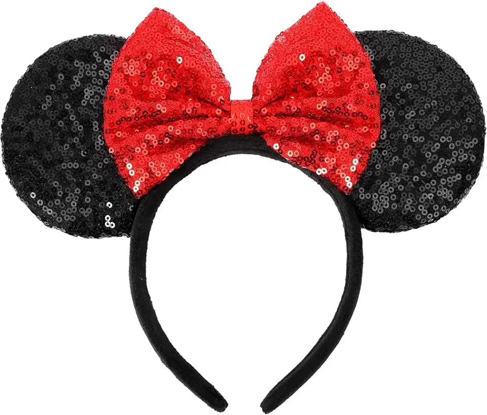 UNSPAZ Headband, Sequin Shiny Bow Headband for Cosplay Party Decorations Hair Accessories