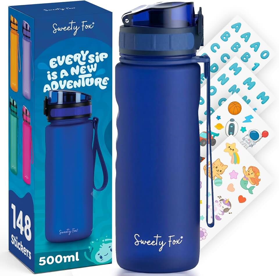 Sweety Fox - Kinder-Trinkflasche Kohlensäure Geeignet 500ml - Blau