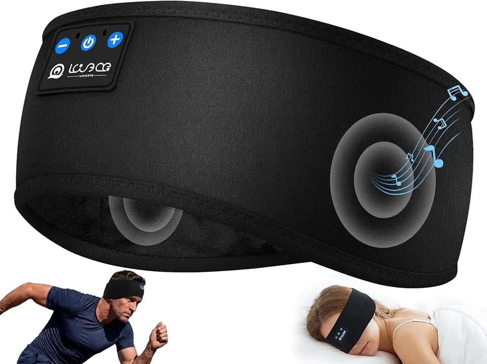 LOVE EYE Bluetooth Schlafmaske mit Kopfhörern, 100% Verdunkelung