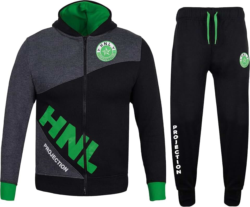 GUBA® HNL Trainingsanzug für Jungen und Mädchen, Fleece, mit Kapuze und Hose, 5–13 Jahre