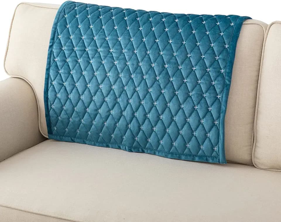 Eismodra Sofa Überzug,Sofabezug 3 Sitzer,Anti-Rutsch-Couch Überzug für L Form Sofaschoner Chaiselongue Ecksofa 2 Sitzer Schonbezüge Wohnzimmer Sessel Hunde Haustiere,Blau,90x90cm(nur 1 Stück)