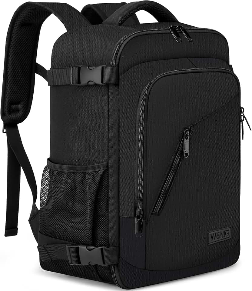 Handgepäck Rucksack 40x20x25 für Ryanair Klein Reiserucksack für Flugzeug Unter Sitzplatz Tasche Laptop Rucksack 14 Zoll mit USB Ladeanschluss für Herren Damen Schulrucksack Jungen Teenager,Schwarz