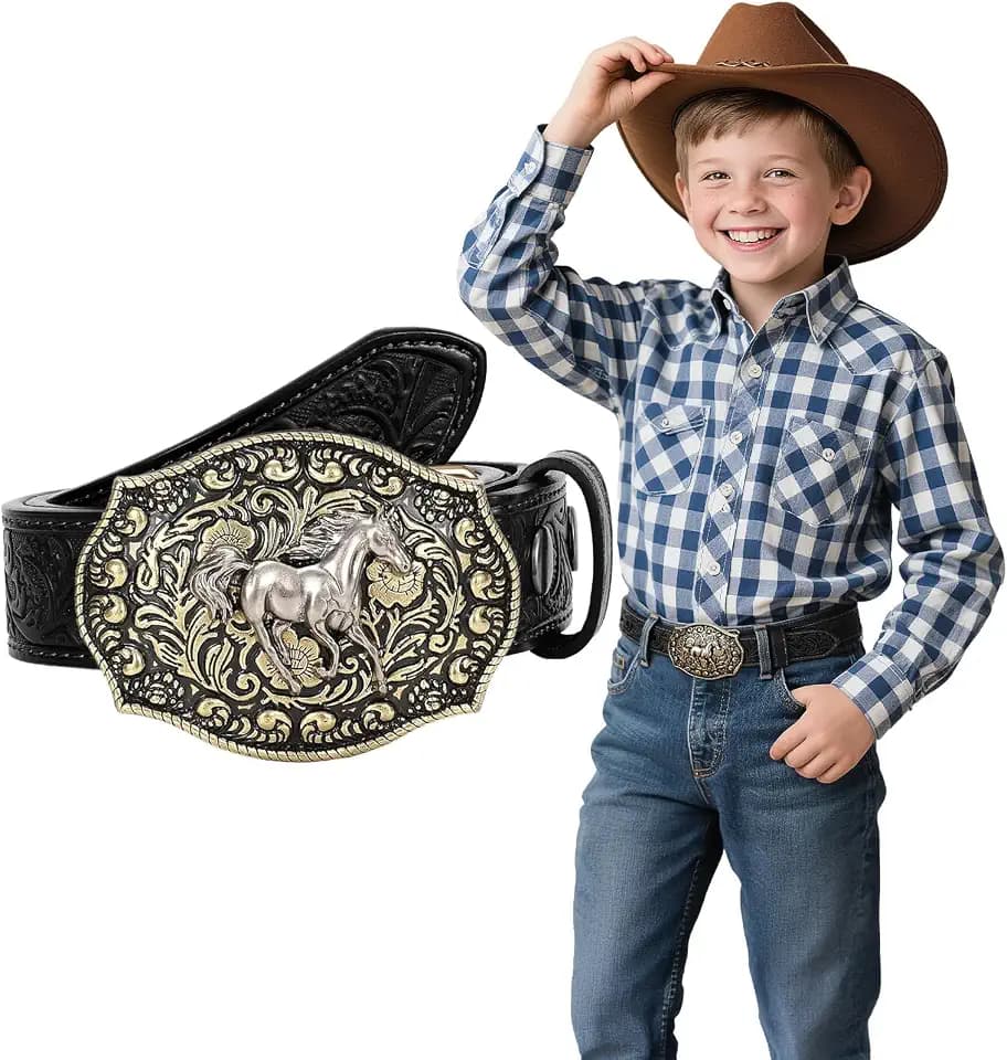 BELTROAD Kid Western Belt for Boys Girls Toddlers Cowboy Leather Belts