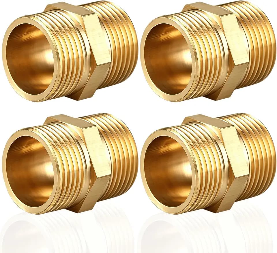 Doppelnippel G1/2" (Ø 20mm) AG, Messing, 4 Stück, DN15, für Rohranschluss