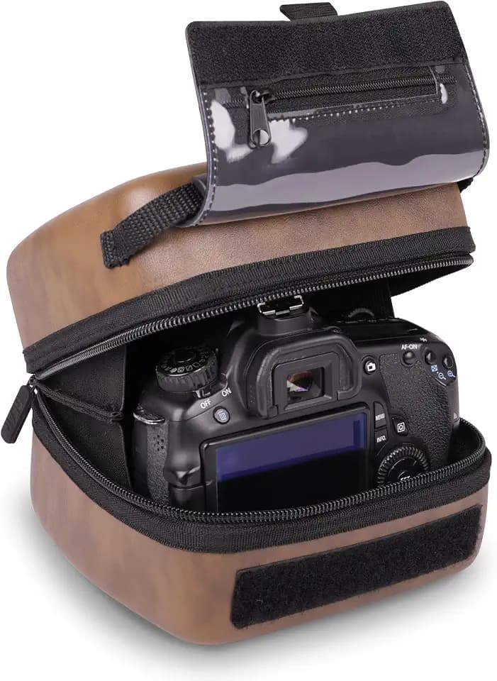USA Gear Hard Shell Camera Case for DSLR & Mirrorless Cameras, Compatible with Canon, Nikon, Sony & Fujifilm - Fits EOS R100, Rebel T7 / 2000D, Nikon Z30, Sony A7III / A7 IV, Fujifilm X-T5 / X-T50