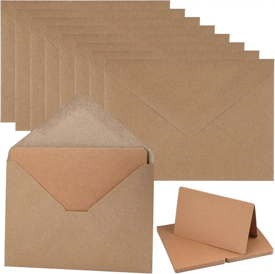 60 Pack Blanko klappkarten mit umschlag,Braun