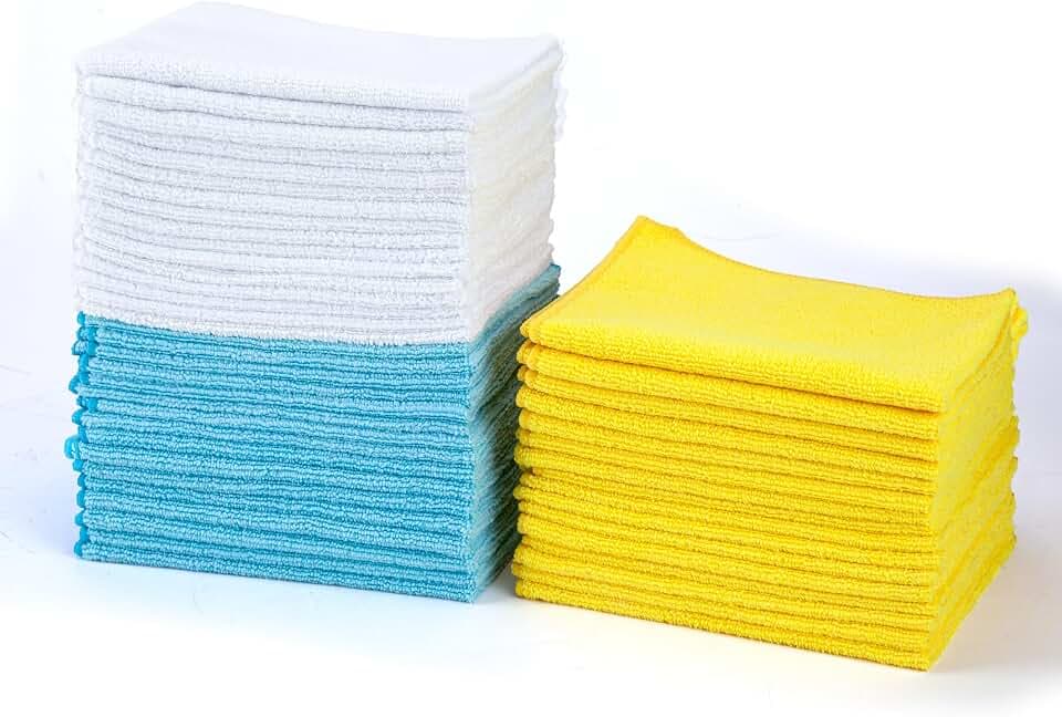 Amazon Basics Mikrofasertücher, 30,5cm x 40,6cm, 48 Stück, Mehrfarbig