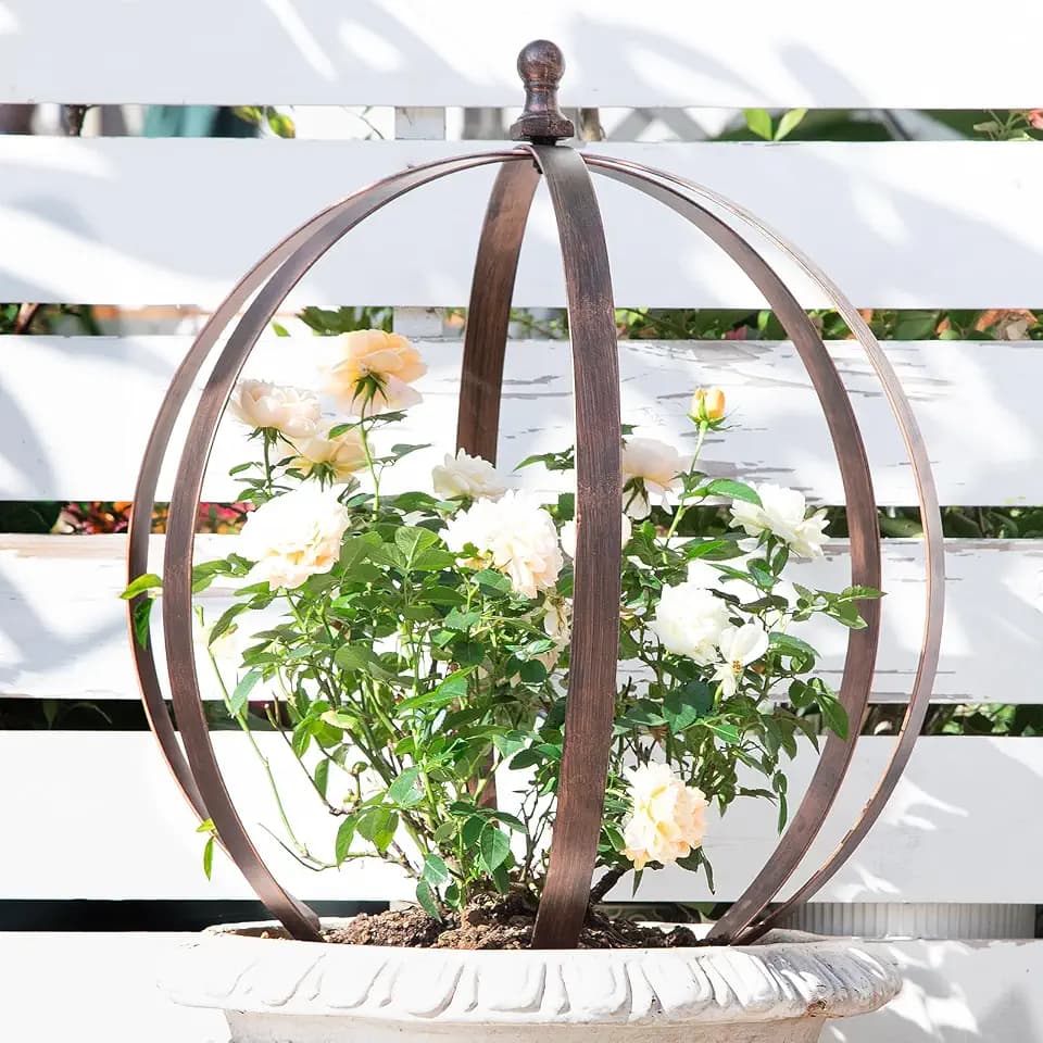 Garden Obelisk Trellis for Climbing Plants – 18"x22" Metal Support