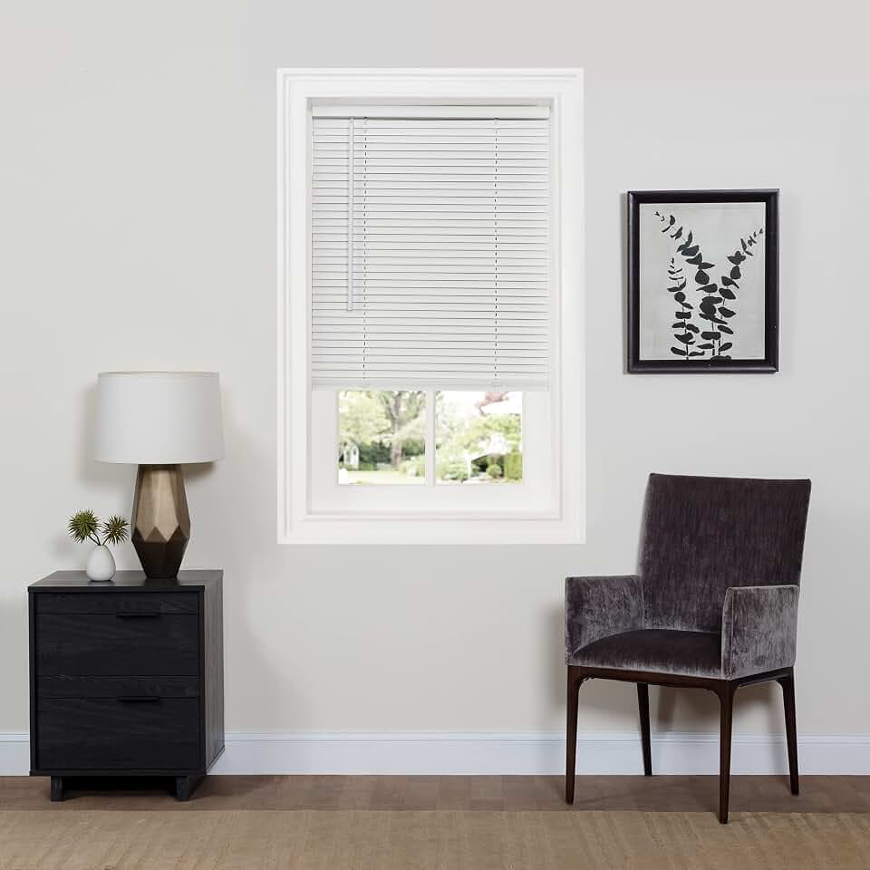Cordless Room Darkening Mini Blind, 31 x 64 in, Pearl White