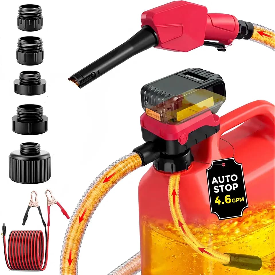 Redane 4.6GPM Cordless Fuel Transfer Pump with Auto-Stop & Hand Nozzle
