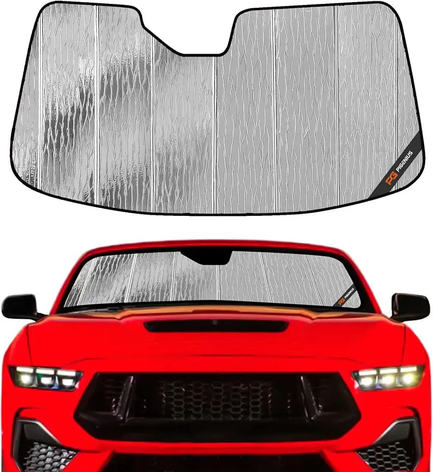 Pigenius Windshield Sun Shade for Ford Mustang 2024-2026 Front Window Sunshade - AstraGuard