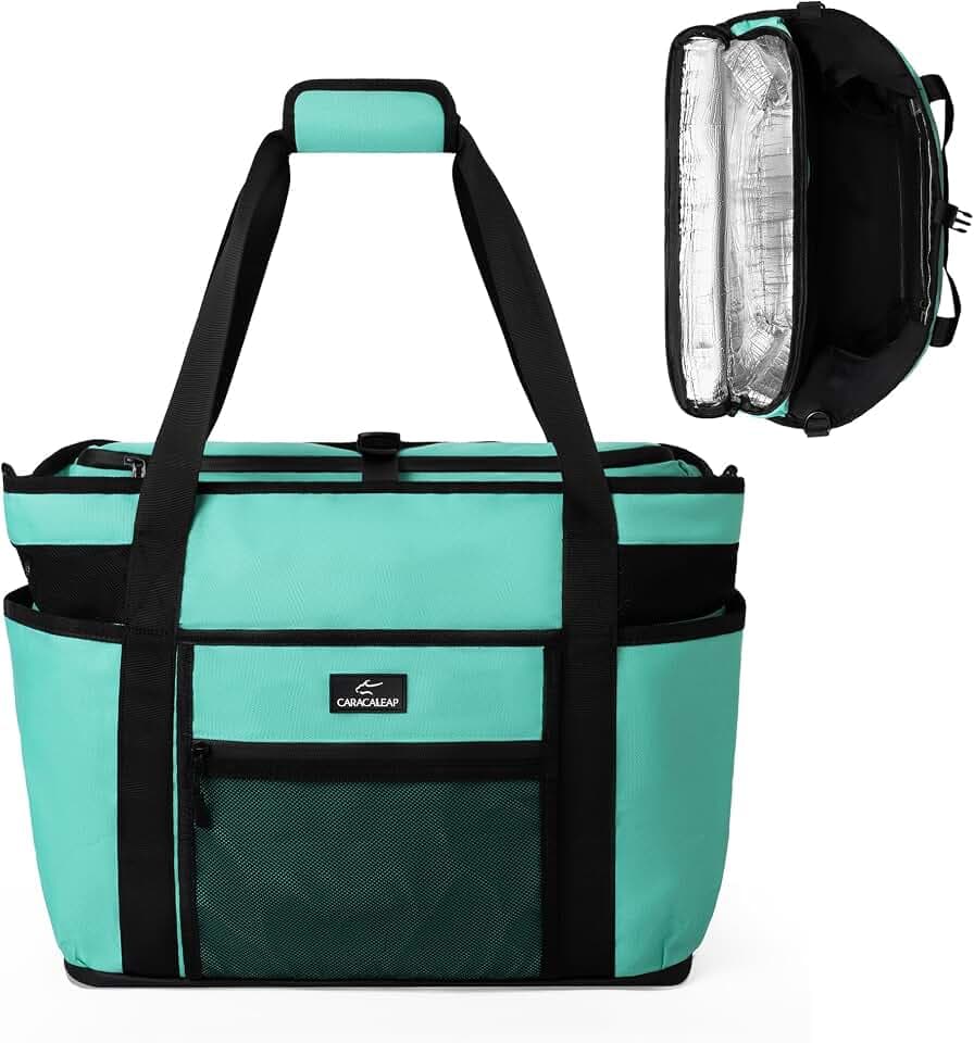Cooler Beach Bag, Large Beach Tote Bag with Insulated Cooler Compartment