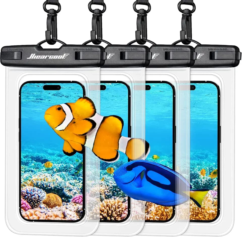 Hiearcool Waterproof Phone Pouch, Waterproof Phone Case, 4-Pack Clear