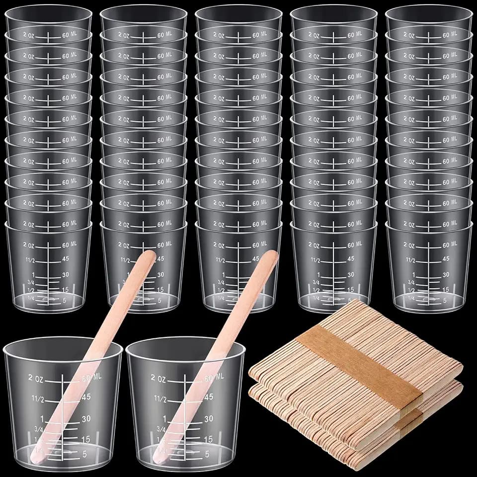 Konohan 200 Pack 2oz/60ml Plastic Mixing Cups Disposable Measuring Cups