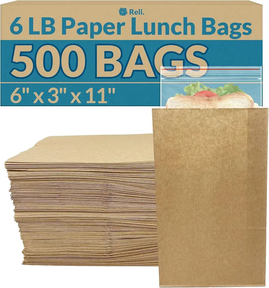 Reli. Brown Paper Bags | 500 Count | Paper Lunch Bags