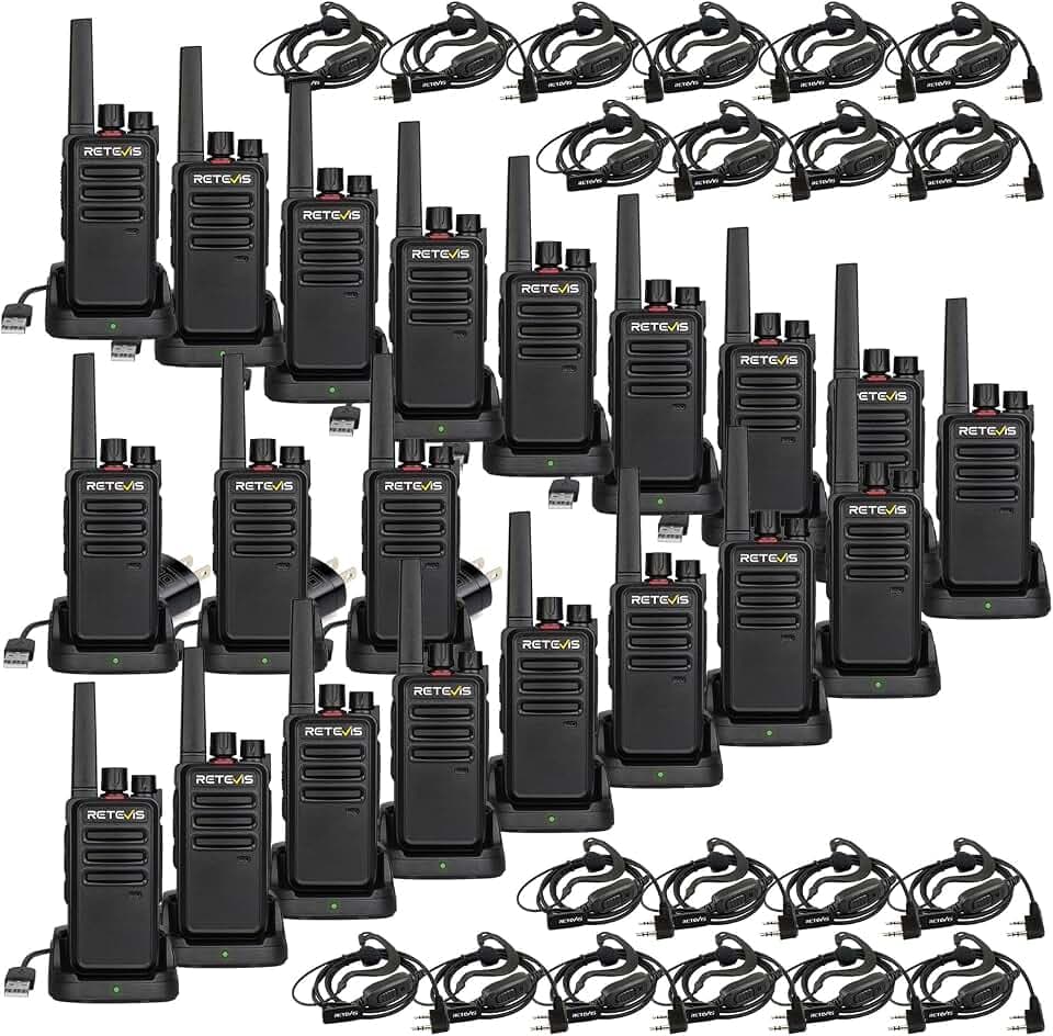 Retevis RT68 Commercial Walkie Talkies for Adults with Earpiece (20 Pack)