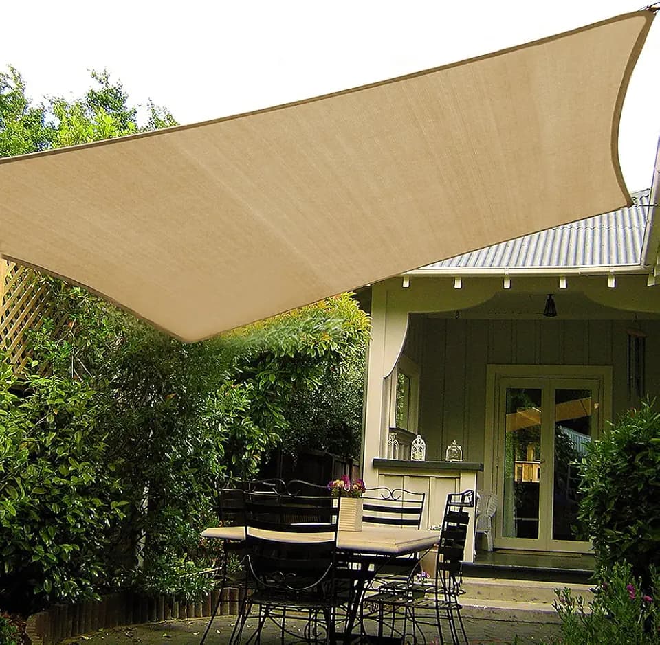Shade&Beyond 10'X10' Sun Shade Sail Sand Rectangle