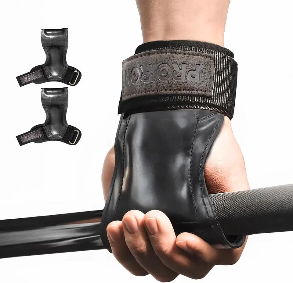 PROIRON Power Zughilfen Krafttraining, Fast Grip reines Rindsleder Zughilfe-Handgelenksbandage für Bodybuilding, Fitness, Crossfit, Krafttraining, Powerlifting - Lifting Straps für Frauen und Männer