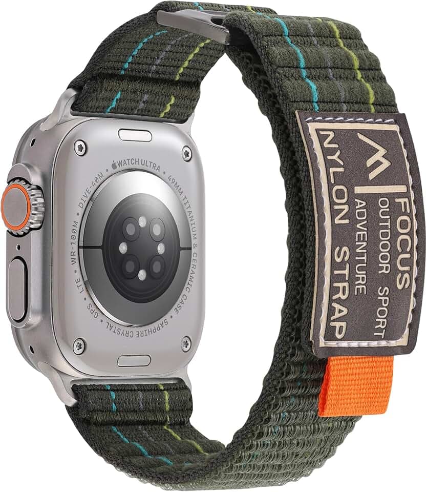 】Kompatibel Uhrenarmbänder Apple Watch 42mm 44mm 45mm 46mm 49mm Nylonmaterial ist bequem und atmungsaktiv Kompatibel mit Apple Watch Ultra SE Serie 10 9 8 7 6 5 4 3 2 1（Grün 42mm）