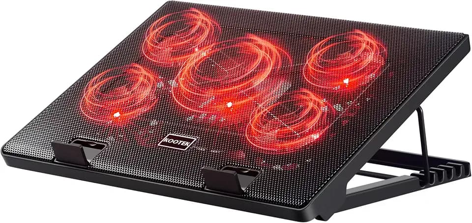 Kootek Laptop Cooling Pad Cooler Stand with 5 Quiet Fans for 12"-17" Laptop