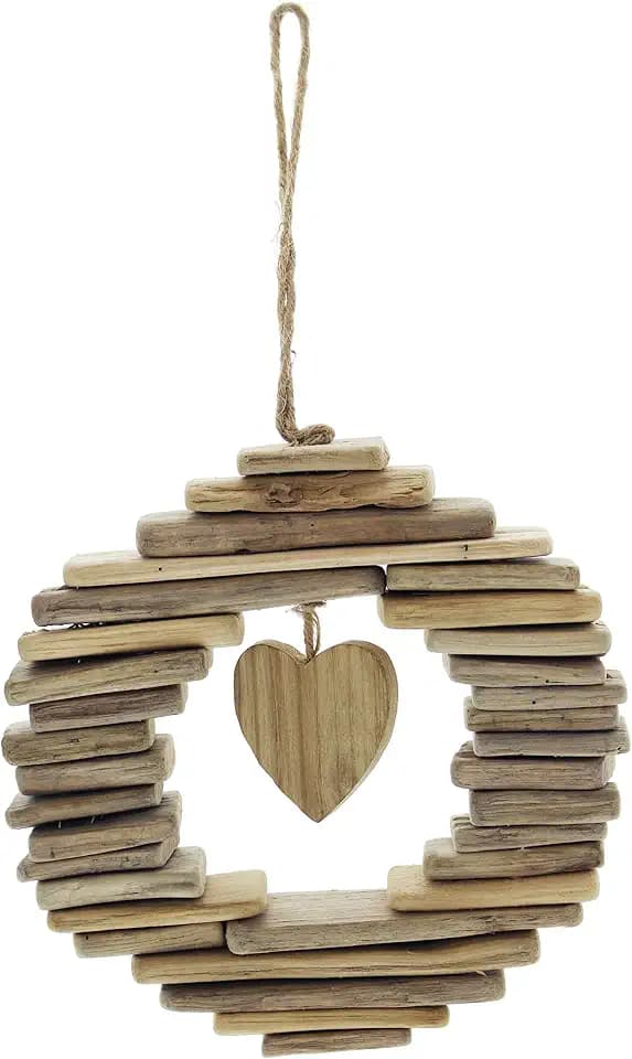 FRANK FLECHTWAREN Deko Kranz Herzform Ø 21 cm Wandkranz Holz