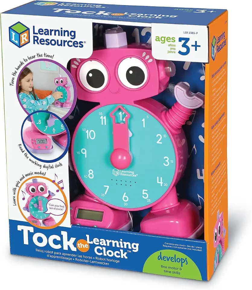 Learning Resources Tock The Learning Clock, Pink