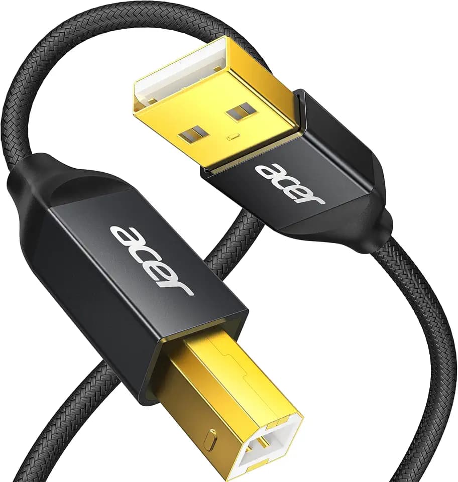 Acer Printer Cable 6.6ft,USB A to USB B Cable,High Speed Nylon Printer Cord