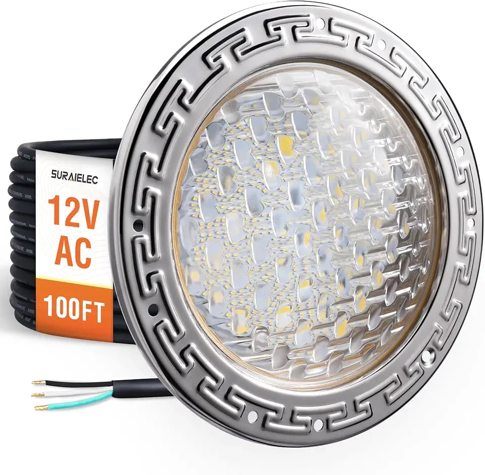 SURAIELEC 10 Inch Pool Lights for Inground Pool, 12V AC, 35W LED, 3000 LM