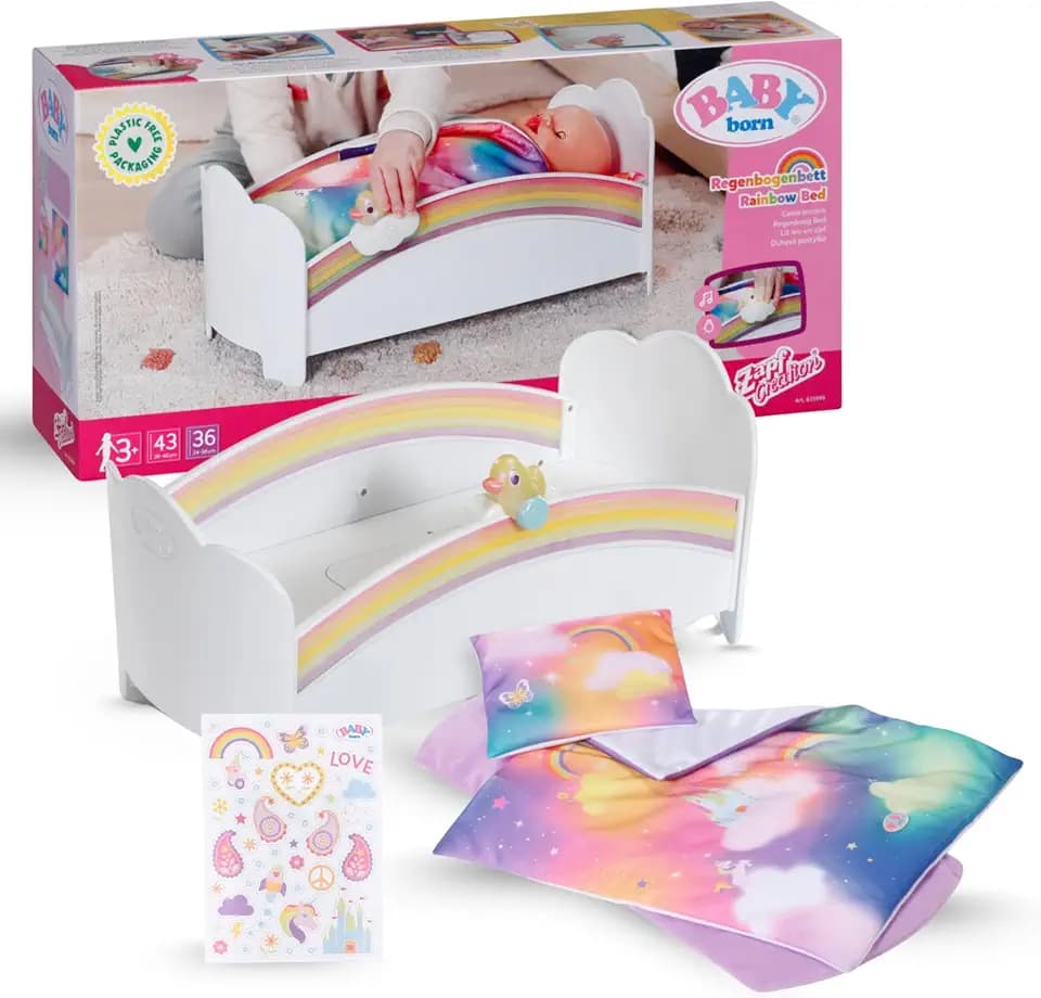 BABY born Regenbogen-Bett mit Licht und Einschlafmelodie