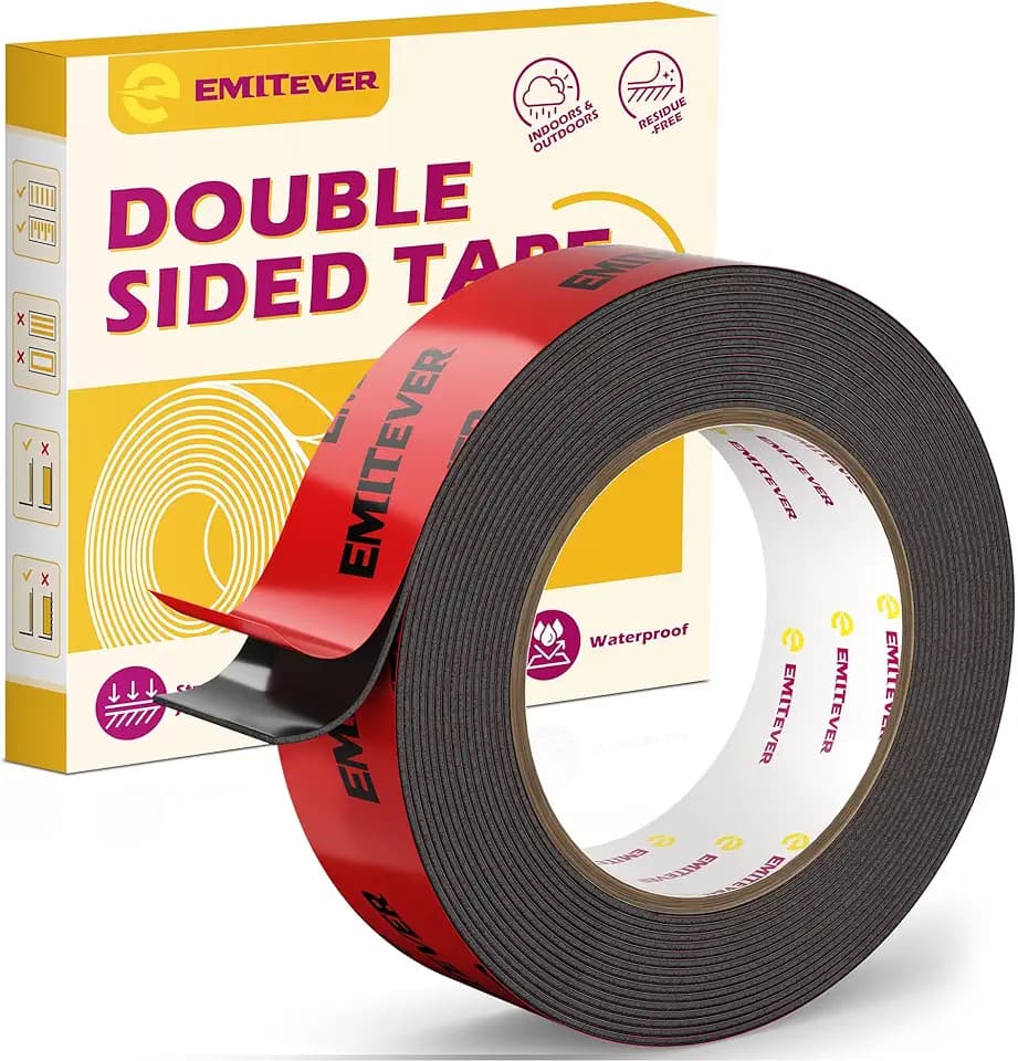 Emitever 5m x 25mm Doppelseitiges Klebeband Extra Stark Dicke 1,2 mm