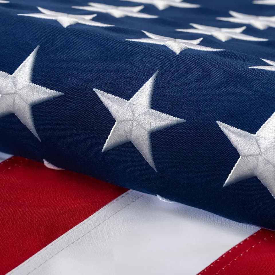 Cotton American Flag 6x10 Ft for Outside, TearProof US USA Outdoor Flags