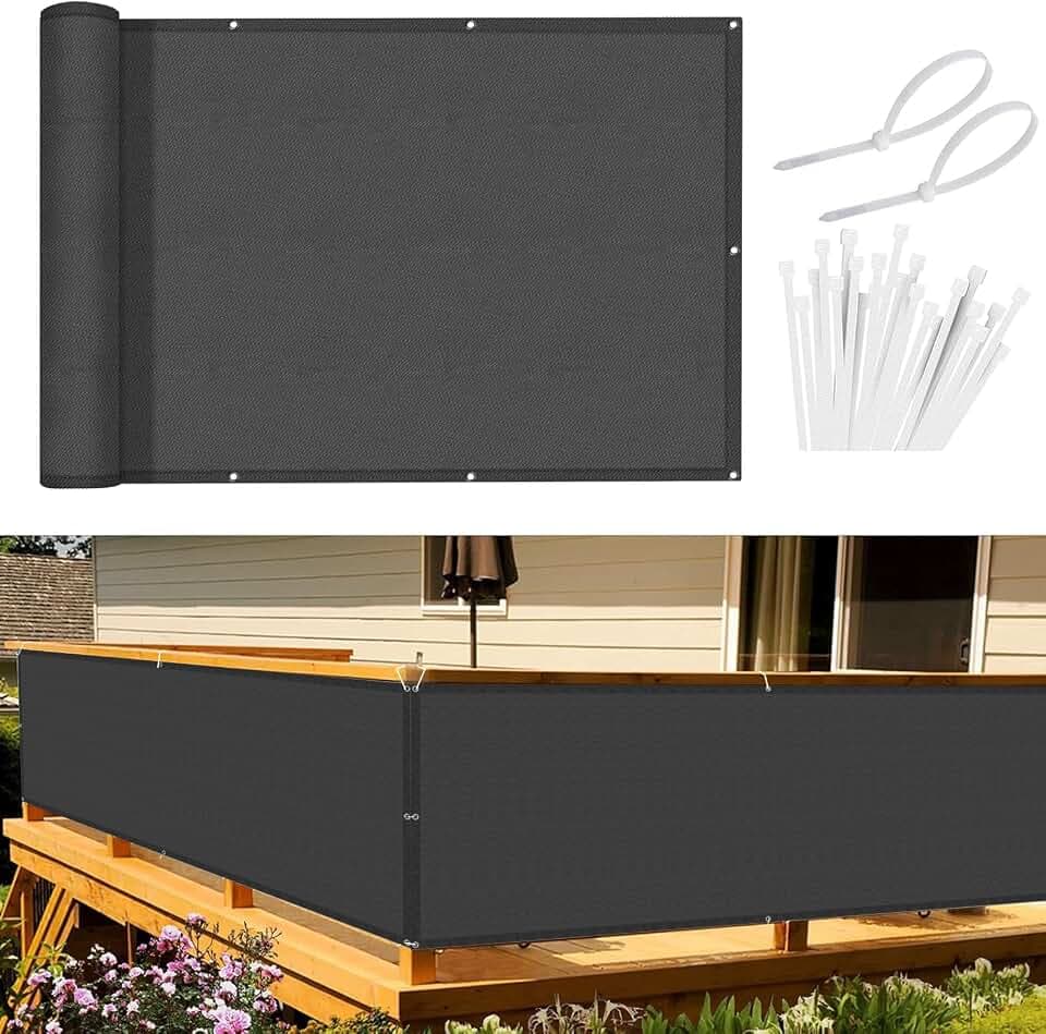 Sunnylaxx 90x800cm Balkon Sichtschutz Anthrazit Mit Kabelbinder