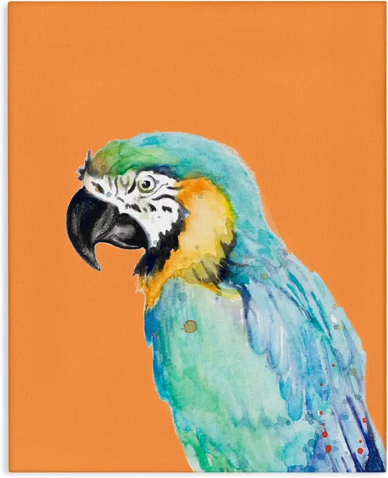 Stupell Industries Tropical Macaw Portrait, 16 x 20 Inch Canvas Wall Art