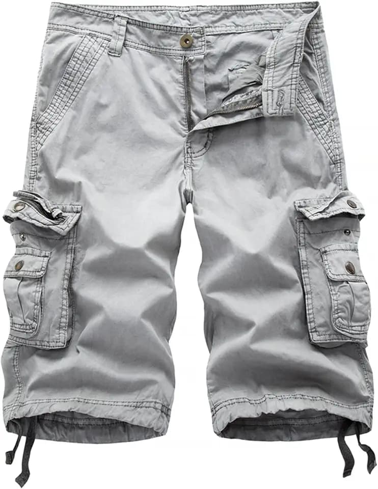 Men's Camo Cargo Shorts Relaxed Fit Multi-Pocket Outdoor Camouflage Cargo Shorts Cotton