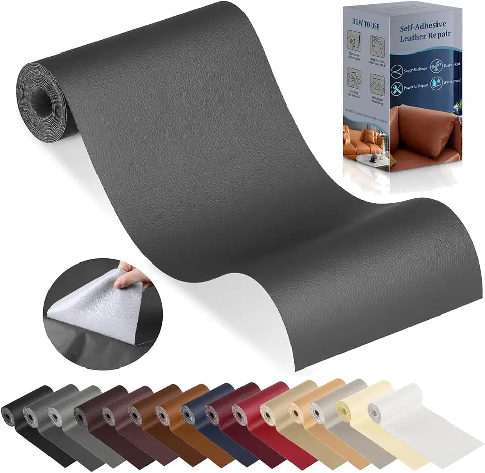 Kunstleder Selbstklebend Reparaturset, Leder Reparatur Set Dunkegrau