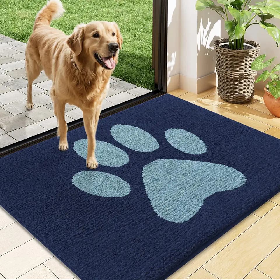 Buganda Dog Door Mat for Muddy Paws 48x30, Absorbent Doormat for Inside